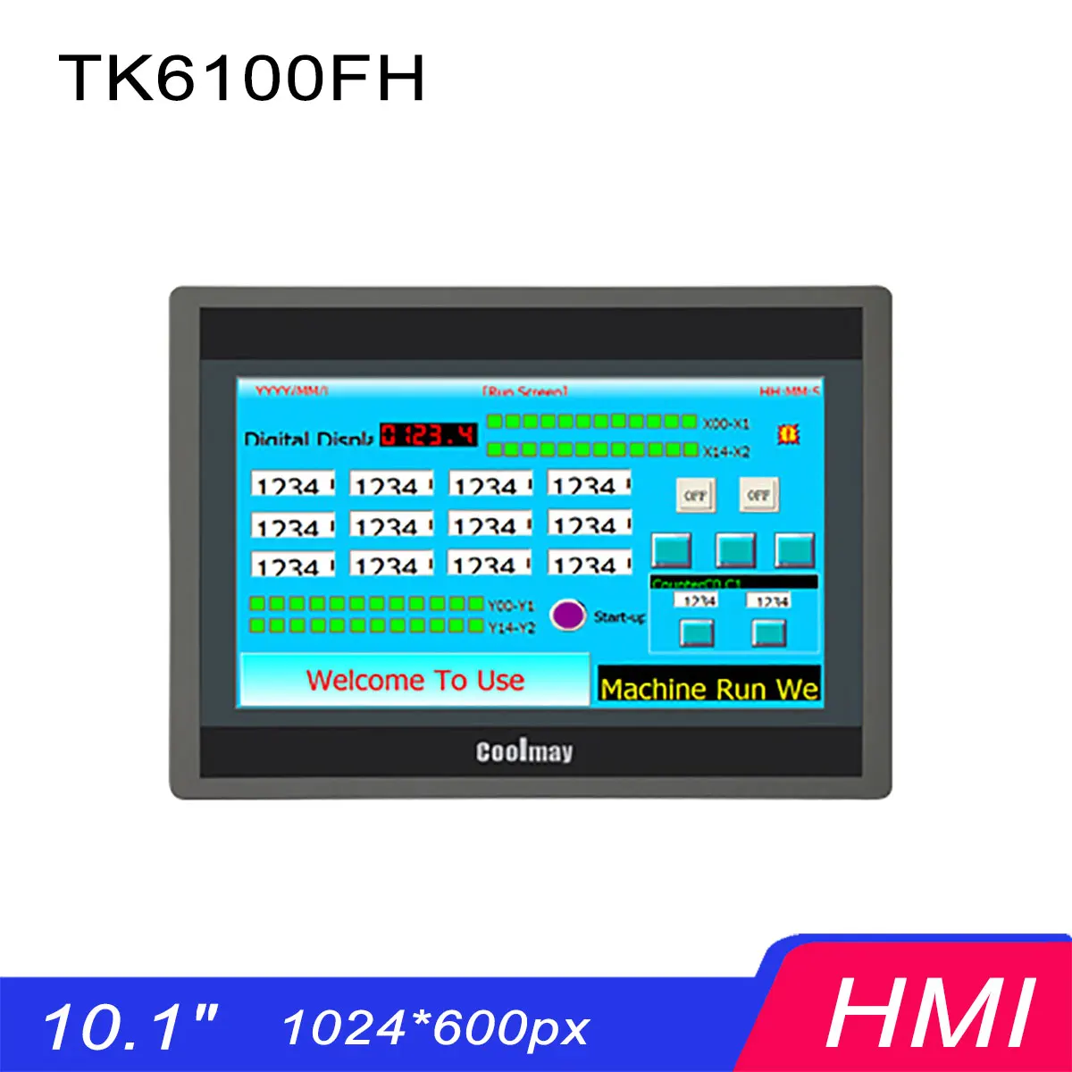 Coolmay 10 Inch TK Series Hmi TK6100FH WIFI Human Machine Interface Display Display Screen Supports Many Communication Protocols