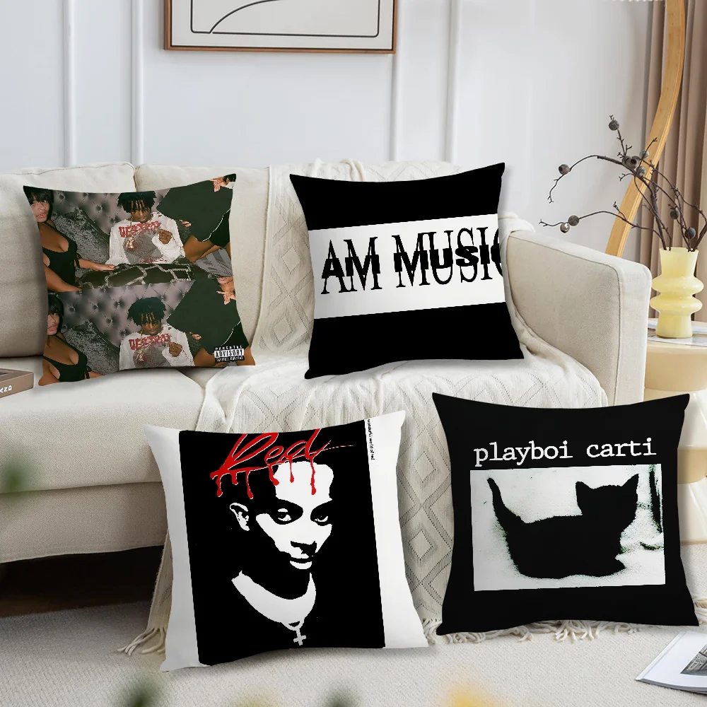 

Rapper Playboi Carti Music Whole Lotta Red For Bedroom Car Coffee Shop Room Soft and Living Room Sofa Decorative Pillow Cover Ca