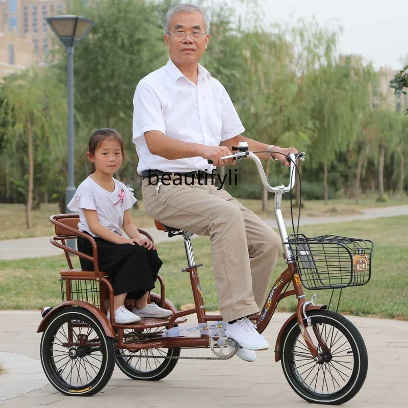 

ssL178 23 Elderly Pedal Tricycle Human Bicycle Elderly Scooter Tricycle Lightweight Small