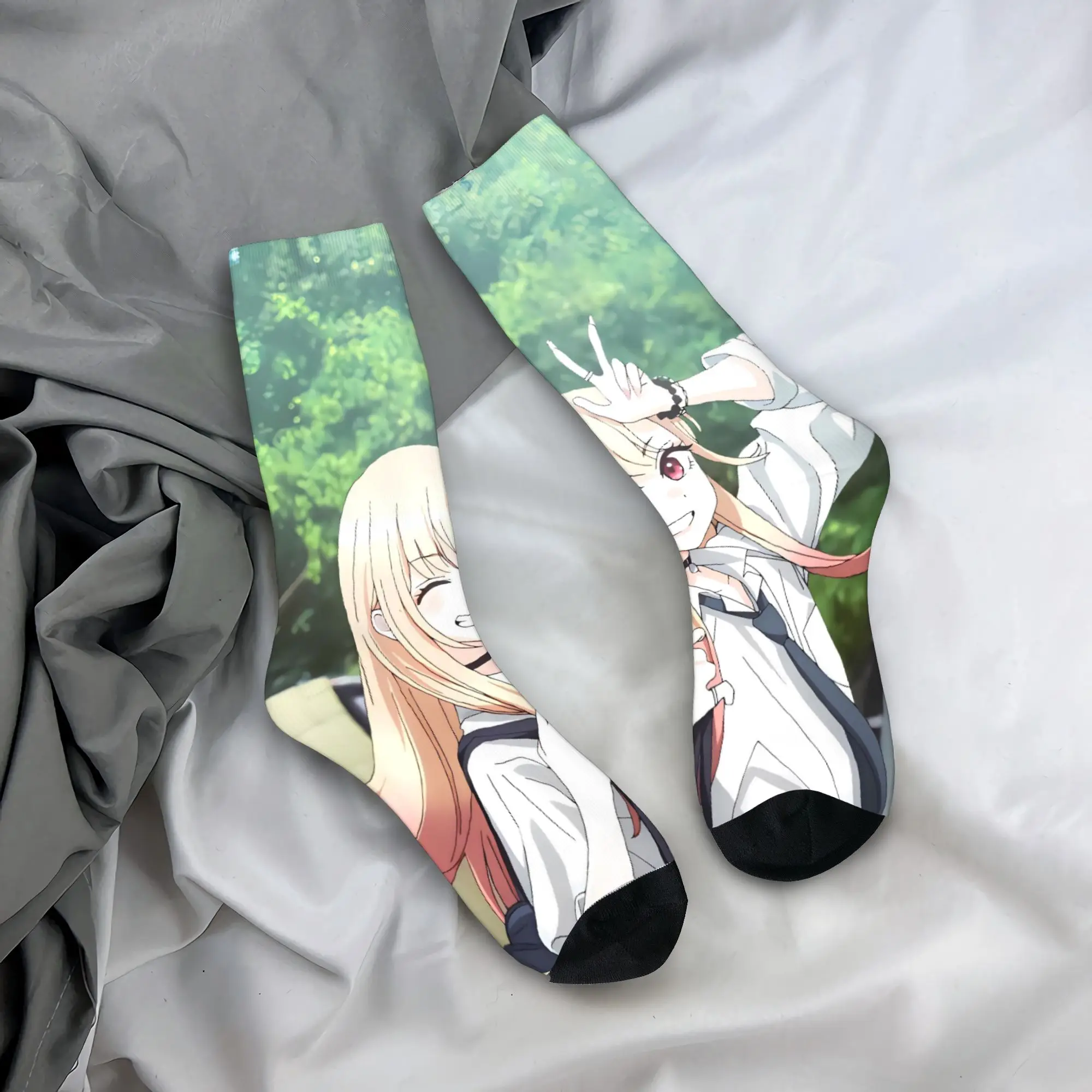 

Носки Kitagawa Marin в стиле аниме, чулки в стиле ретро, зимние антибактериальные мужские носки, средние мягкие спортивные носки с рисунком для бега