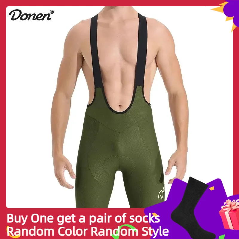 

DONEN Cyling Bibs Shorts Padded UV Resistance 50+ Men's Cycling Clothing Road Bike Shorts Pants with Side Pockets MTB Clothes
