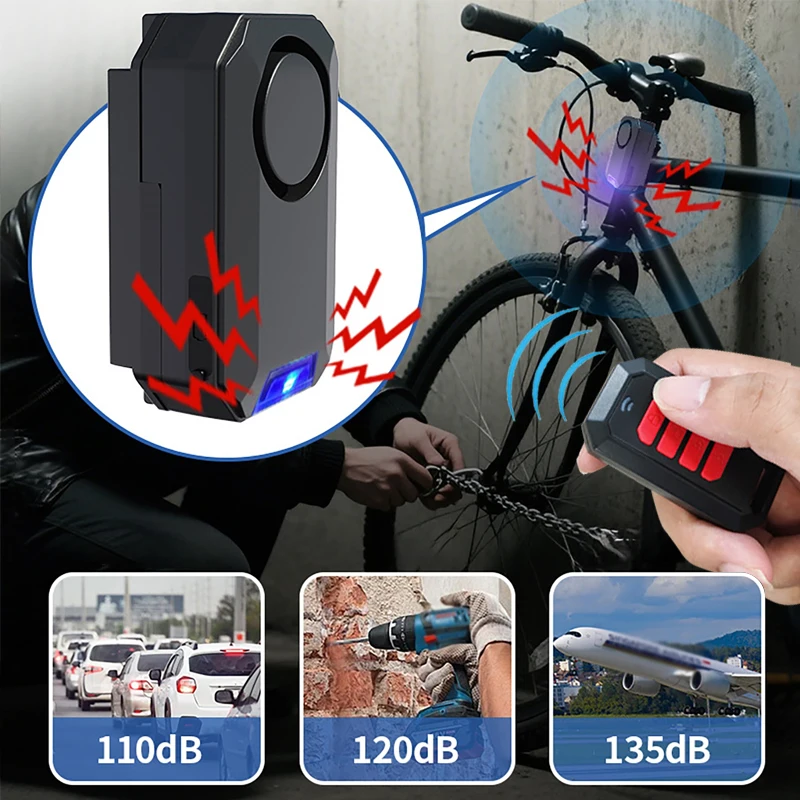

Wireless Motorcycle Alarm Remote Control Waterproof Bicycle Alarm for Moto Electri Anti-theft Bike Alarm for Motorcycle