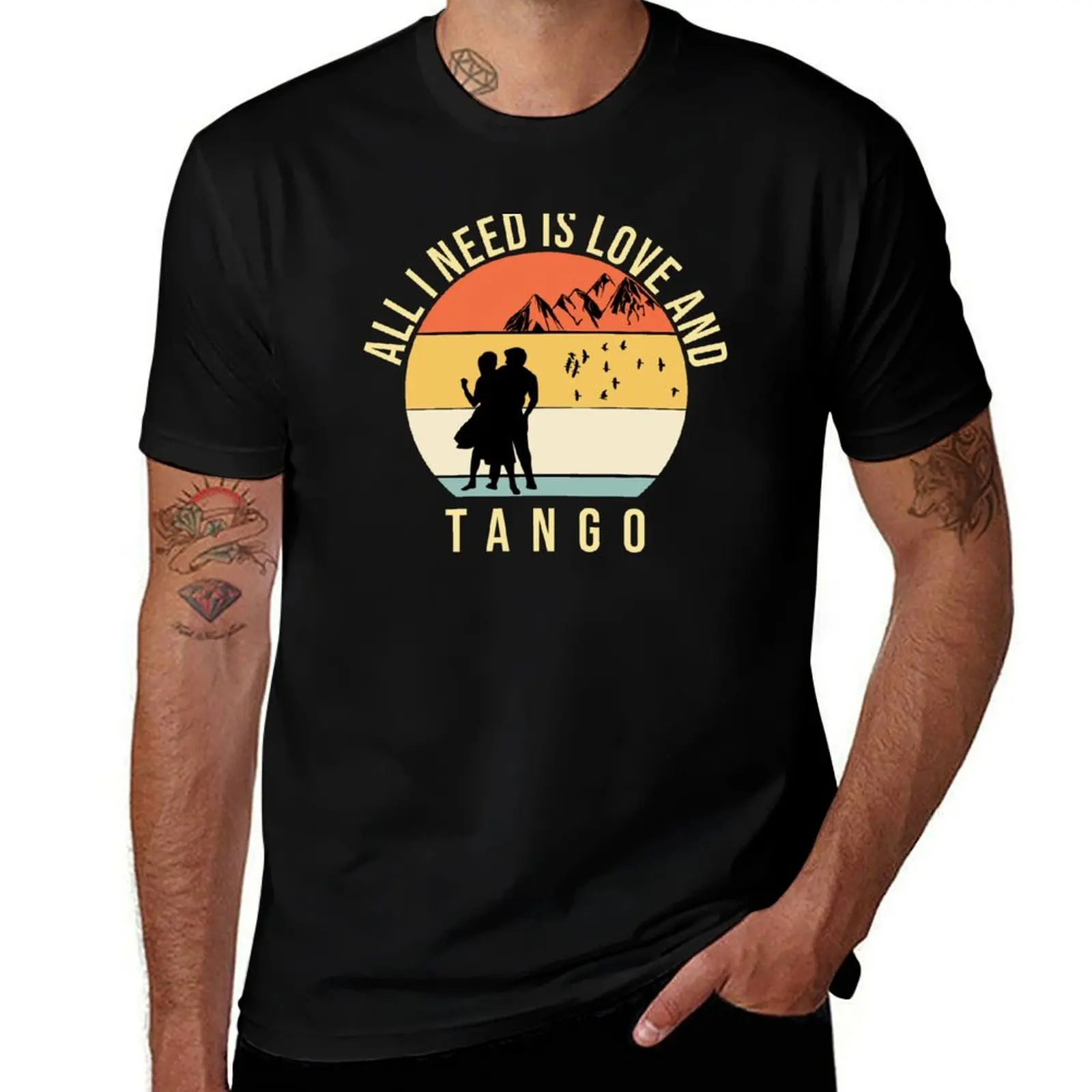 Tout ce dont j'ai besoin, c'est de l'amour et d'un t-shirt au design rétro vintage sur le thème du tango argentin, un cadeau idéal pour les danseurs de tango.