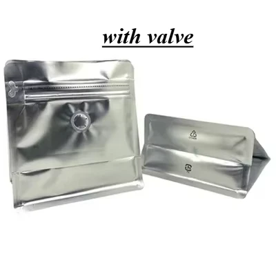 100 stks Holografische Ziplock Mylar Koffieboon Gebraden Zak 50g 125g 250g 500g Plastic Verpakking Voedsel thee Noten Aangepaste Logo Verpakking