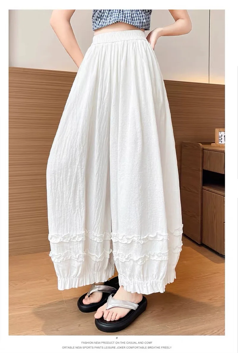 Cotton Linen Lantern Pants Spring Summer Loose Thigh Pants Solid Color Versatile Commuting Pants Women's Casual Pant