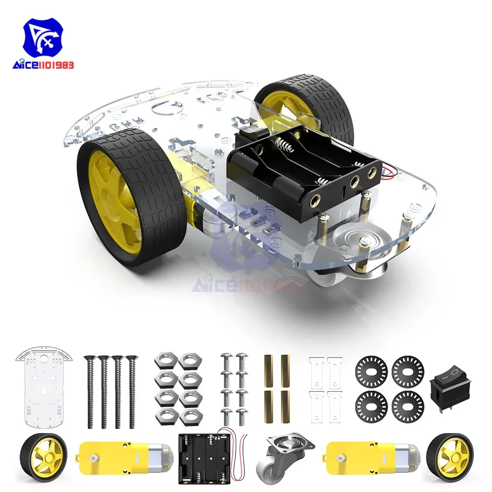 diymore 2WD Robot Smart Car Chassis Kits with Speed Encoder for Arduino 51 M26 DIY Education Robot Smart Car Kit