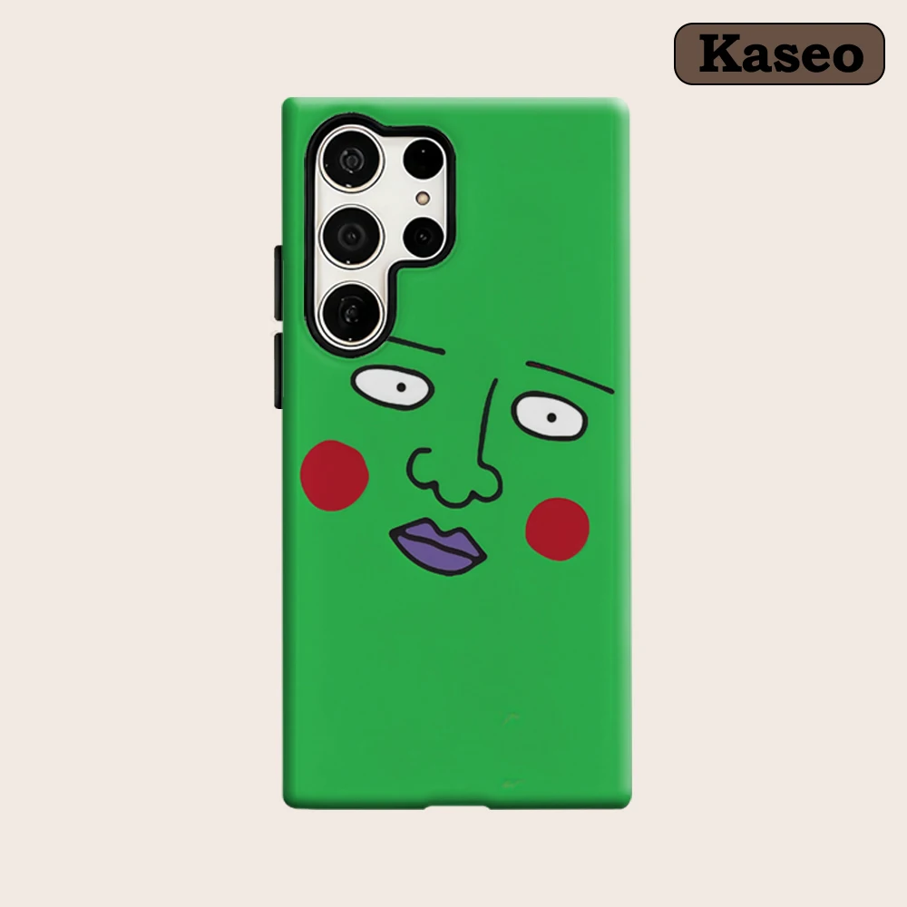 Whimsical Face Pop Art Phone Case for Samsung Galaxy S25 Ultra S24 S23 Ultra Plus Glossy Double-layer Back Cover