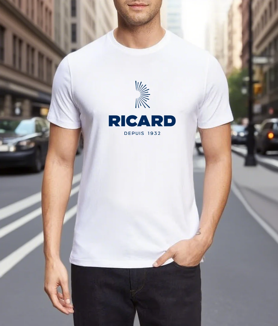 

Men & Women T-Shirt With R-Ricard Print Summer Tops Gifts for Men Y2K Casual 100% Cotton Graphic Short Sleeve Tee Streetwear