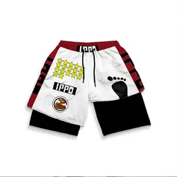 Men Sport Shorts Sportswear Anime IPPO Running Shorts 2 In 1 Beach Bottoms Summer Gym Fitness Training Jogging Short Pants