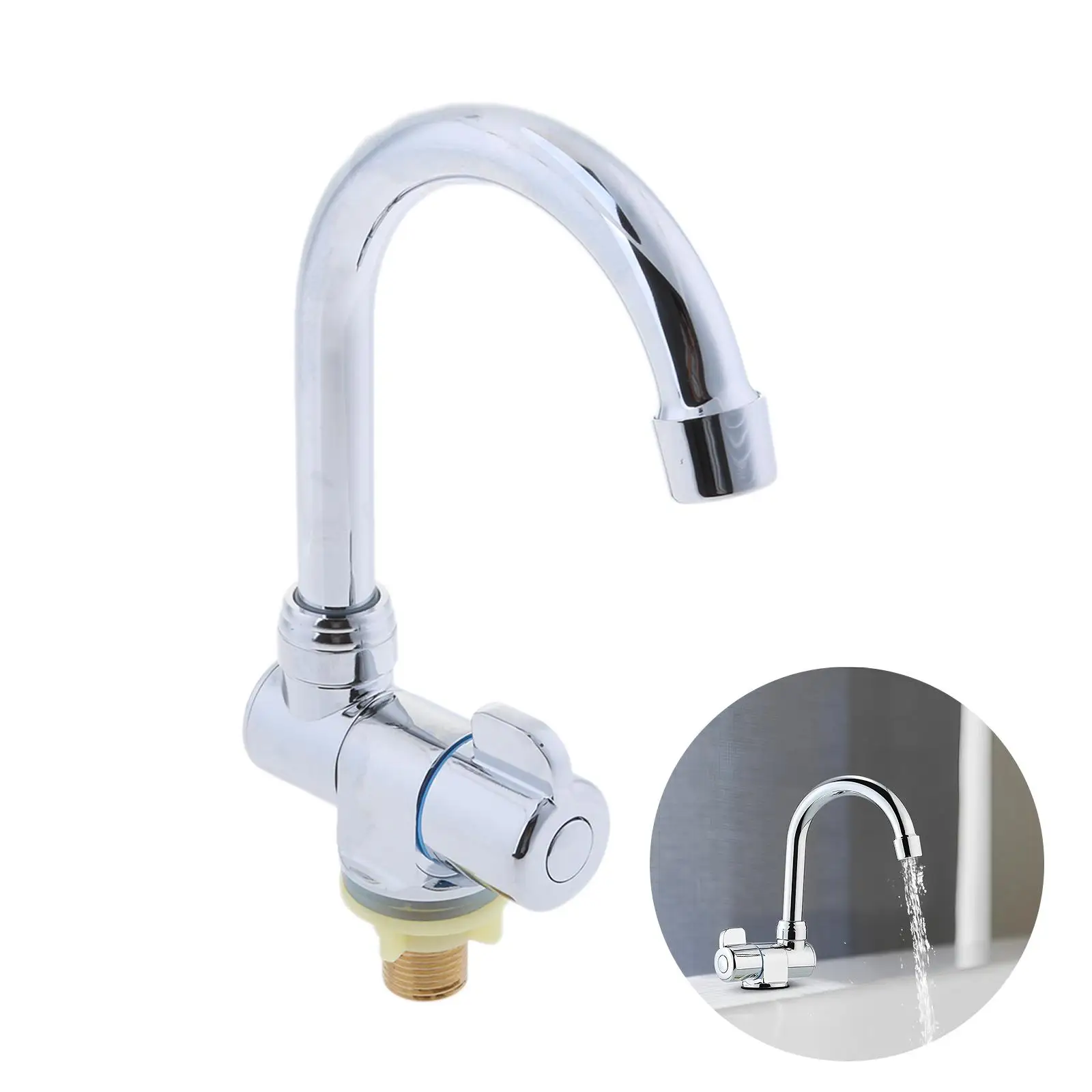 

Морской смеситель из сплава с вращением на 360 градусов для дома на колесах, хромированный