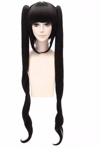 120cm Black Long Synthetic Wig Is It Wrong to Try to Pick Up Girls in a Dungeon Hestia Cosplay Wig With Chip Ponytails