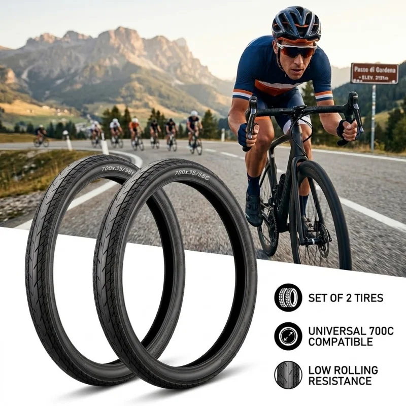 1/2Pcs 700x35C 700x38C Bicycle Tire  700C Road City Commuter Bike Tyres Gravel Rubber Outer Cycling Replacement Parts Universal