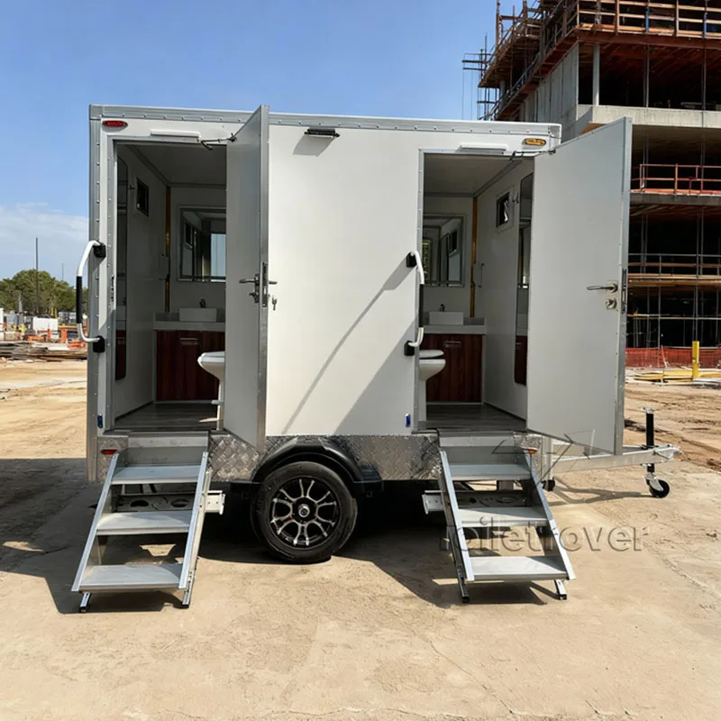 

Temporary Commercial Restroom Shower Trailer Luxury Mobile Toilets Bathroom System for Travel Trailer