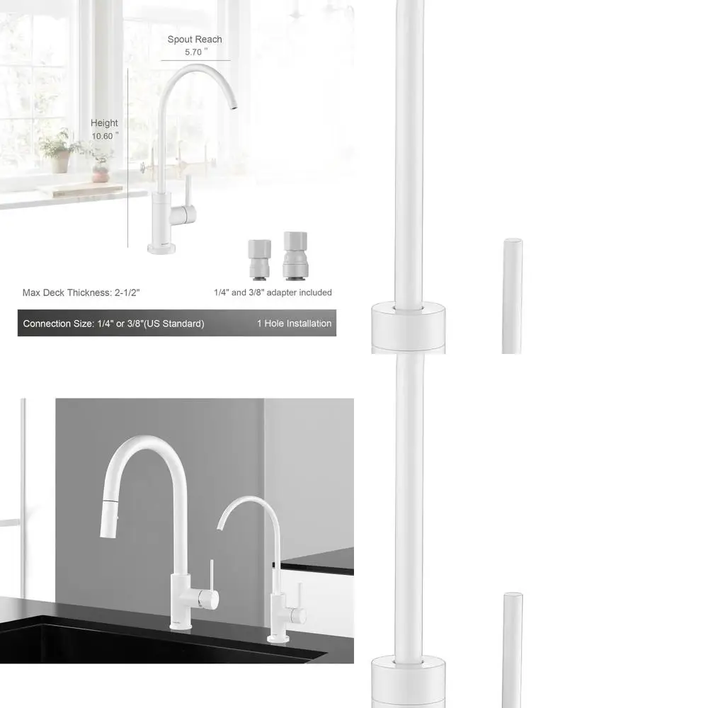 

Stainless Steel RO Water Filter Faucet, Shiny White, Compatible with Most Reverse Osmosis Systems