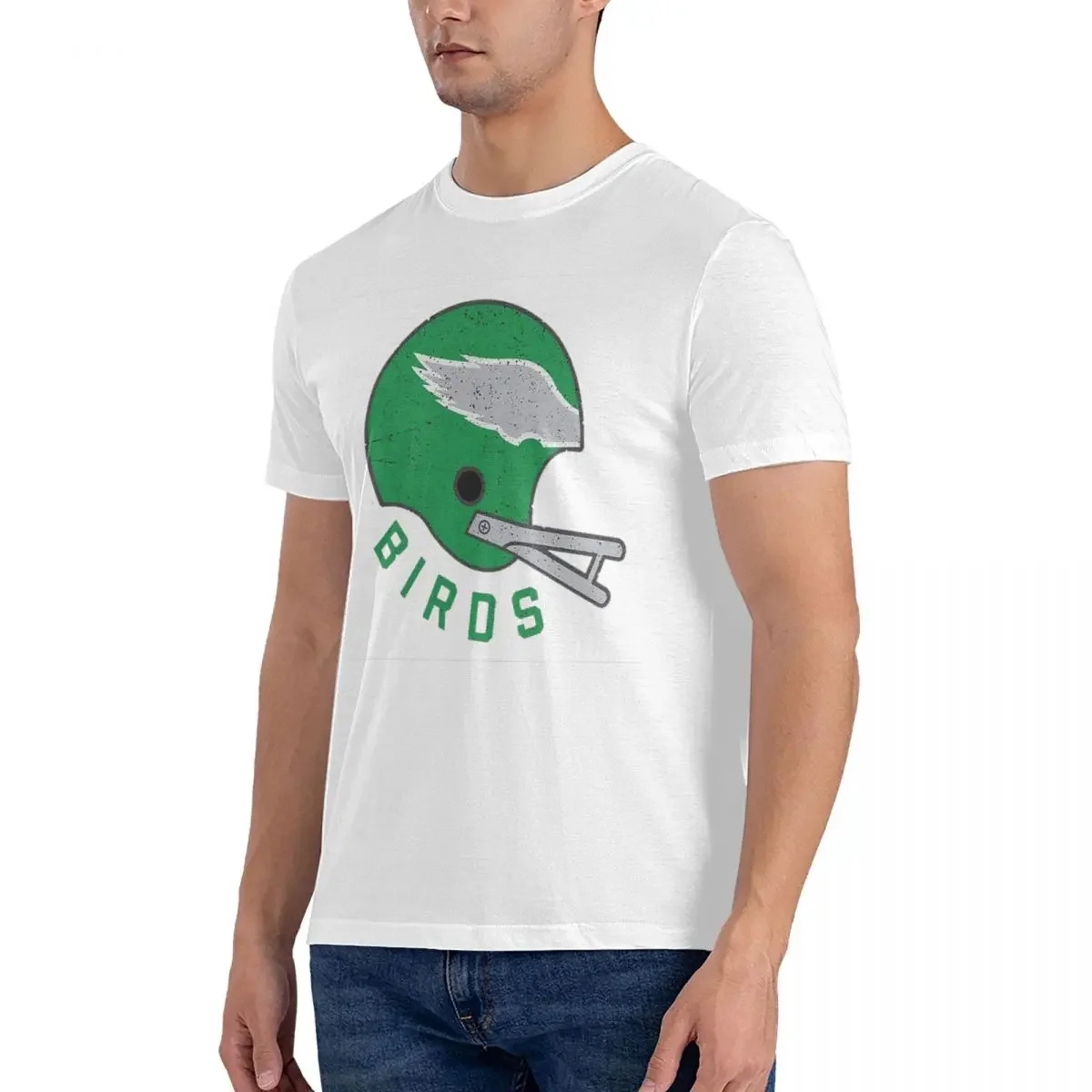 Male Classic Oversized T Shirt Men O-Neck Summer Shirts Tops 100% Cotton Philadelphia Eagles DamgoodGame Lid Graphic T-shirt