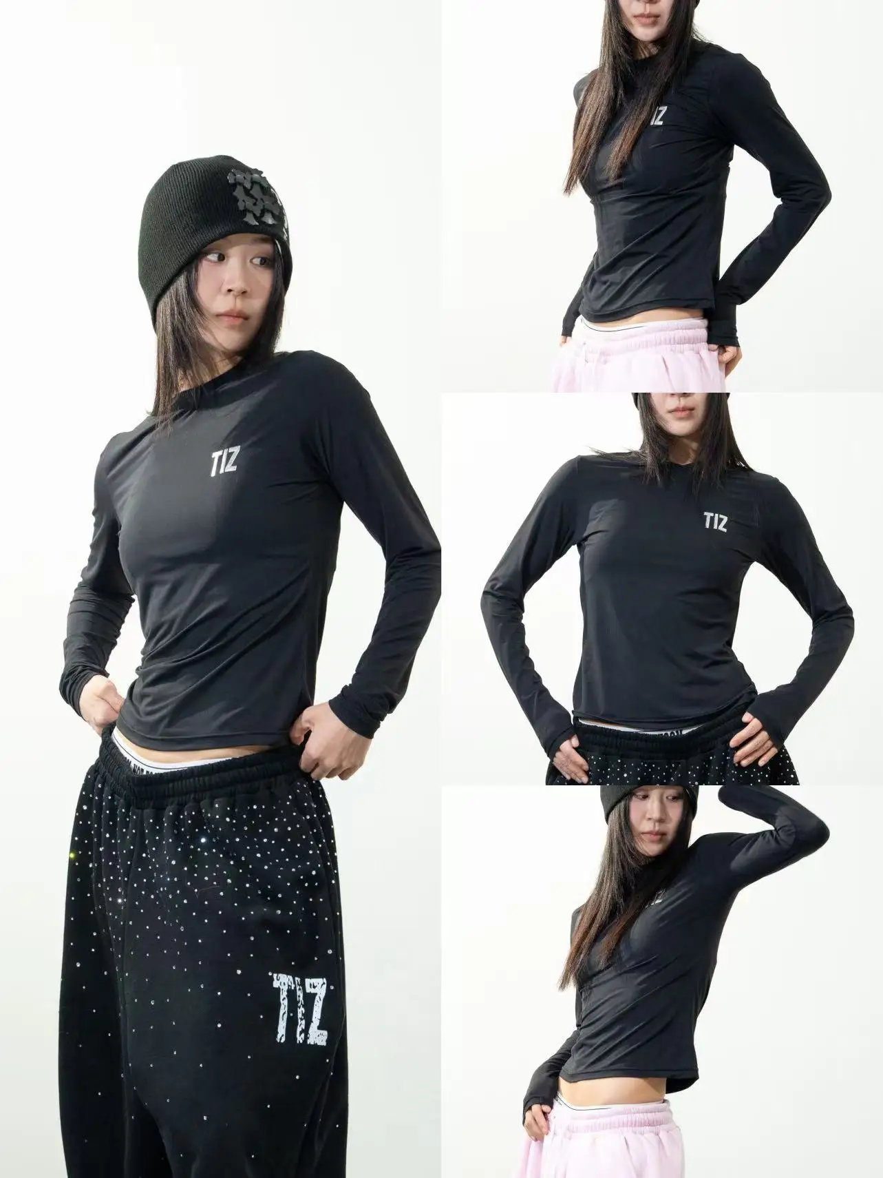 

Skin-friendly Basic Sle Printed T-irt TIZ Label Slim Fit Underwear Top Casual Sle Long Sve Cotton 00% T-irt