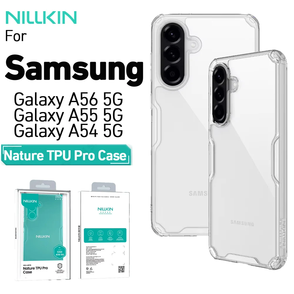

Nillkin For Samsung Galaxy A56 A55 A54 5G Case Hardness PC+TPU Hybrid 360° Protection Airbags Anti-Scratch Transparent Phone