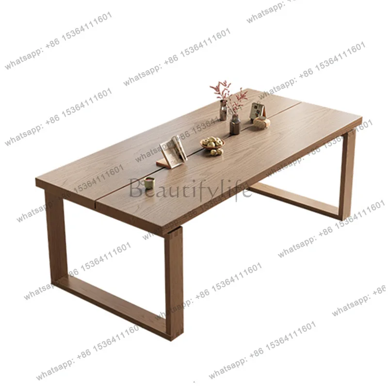 Ash wood dining table All solid wood Japanese log table New Chinese style