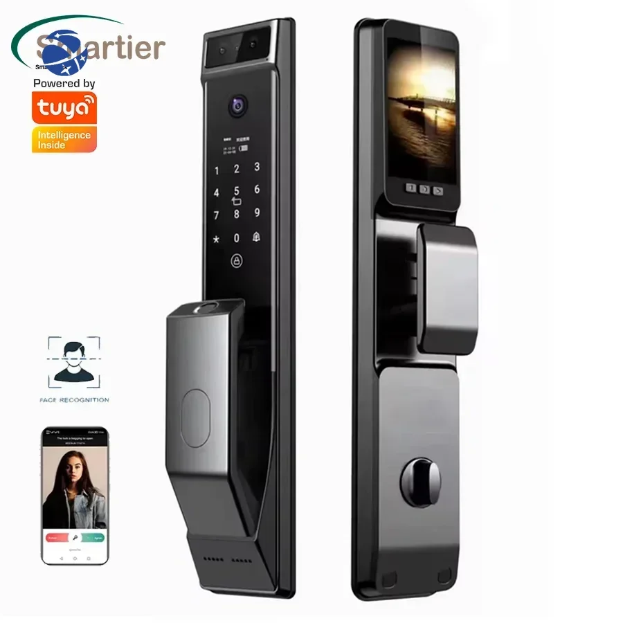 

Smartier Tuya Automatic Cerradura Inteligente 3d Face Recognition Security Biometric Fingerprint Smart Door Lock With Camera