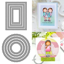 2024 AliliArts Metal Cutting Dies Serrated Frame diy Scrapbooking Photo Album Decorative Embossing PaperCard Die