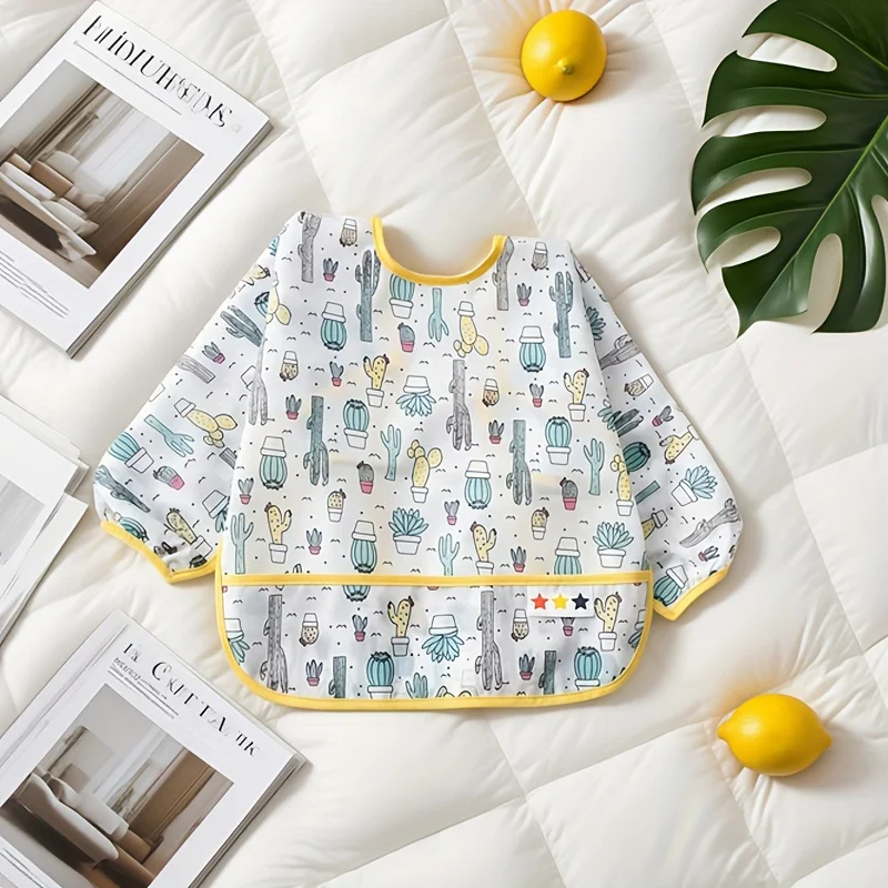 子供用長袖よだれかけ、赤ちゃん用ソフト授乳よだれかけ、男の子と女の子、幼児の歩行練習用スモックペイントドレス、子供用