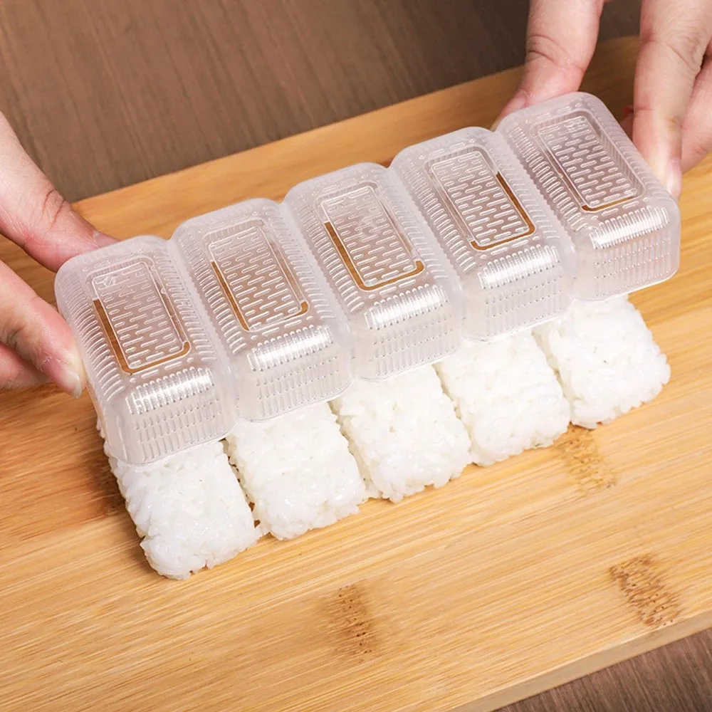5 Grids Rice Ball Set Mini Square Sushi Roll Mold Bento Press Mold Japanese Food DIY Tools Restaurant Kitchen Accessories