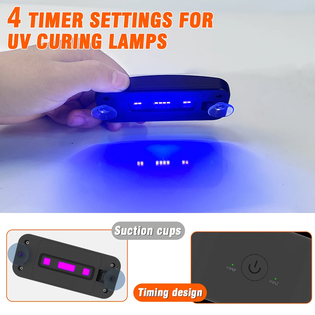 

Auto Glass Repair Auto Glass Repair UV Curing Lamp Powerful 365nm Wavelength Suction Cup Design Four Exposure Settings