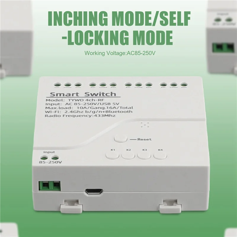 N82R 2X Graffiti Wifi Module 4-Kanaals Wifi Tap Zelfsluitende Module Met RF 4-Kanaals AC 85-250V Met Behuizing