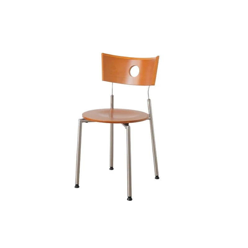 

Solid wood dining chair household backrest stool stainless steel dining table chair