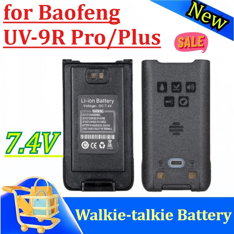 7.4V Type-C charging port Battery for Baofeng UV-9R Pro/Plus Walkie-talkie