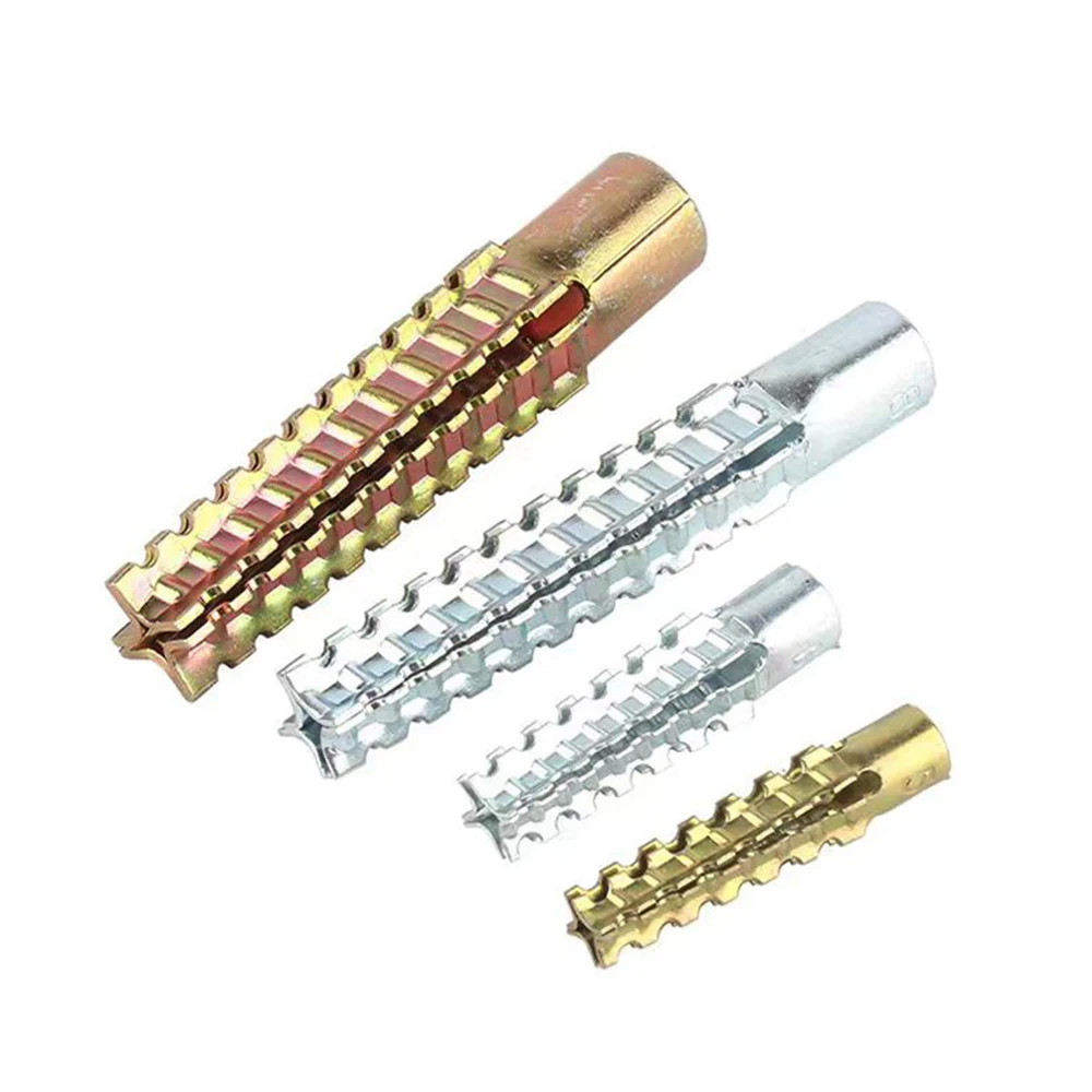 10pcs Tree Shaped Expansion Serrated Anchor Galvanized Steel M5 M6 M8 M10 Heavy Duty Hollow Wall Anchor for Concrete Plaster