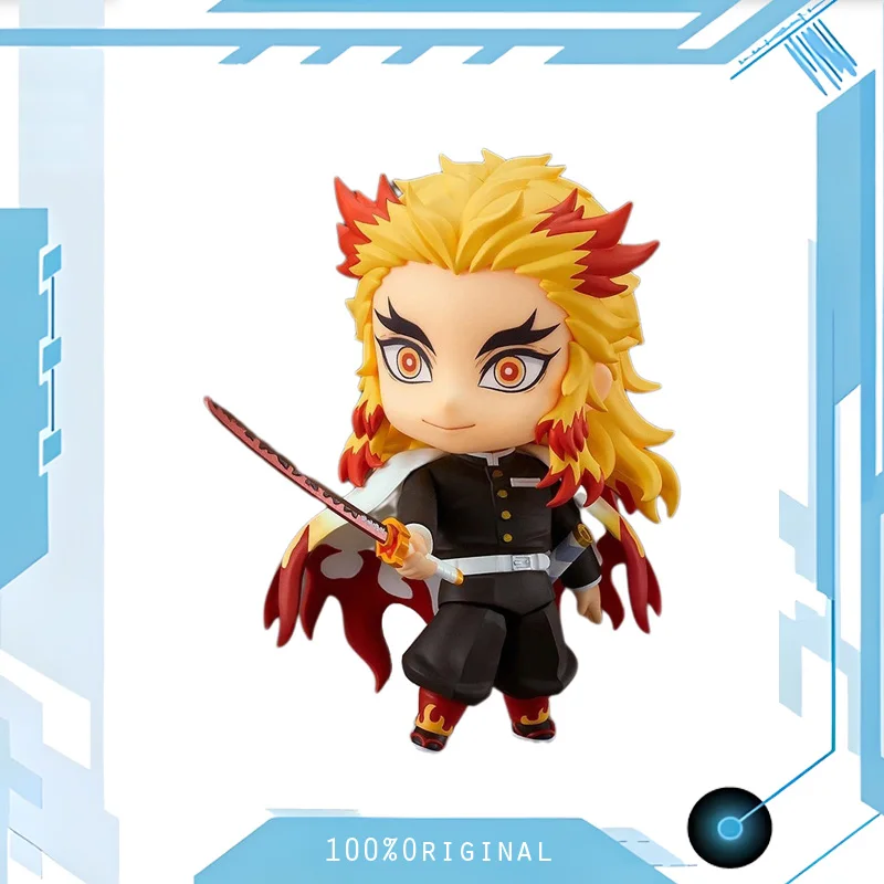 

In Stock GSC Anime Nendoroid Demon Slayer No.1541 Rengoku Kyoujurou Q-version Clay Doll Model Action Toy Figure Gift