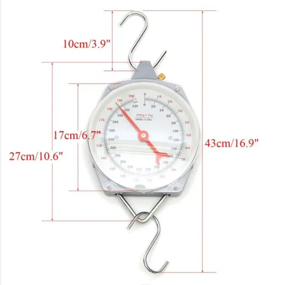 25/50/100/150KG Alloy Mechanical Hanging Scales Mechanical Pointer Spring Hook Scale Circular Hanging Scale