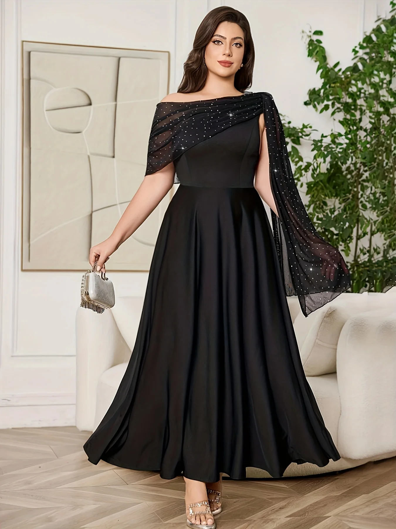 Large Elegant Solid Color Dress - Image 4