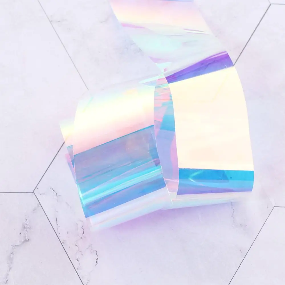Glitter Decal Nail Stickers Transfer Paper Nails Art Decoration Laser Cellophane Aurora Broken Glass Foils Nail Foil Film