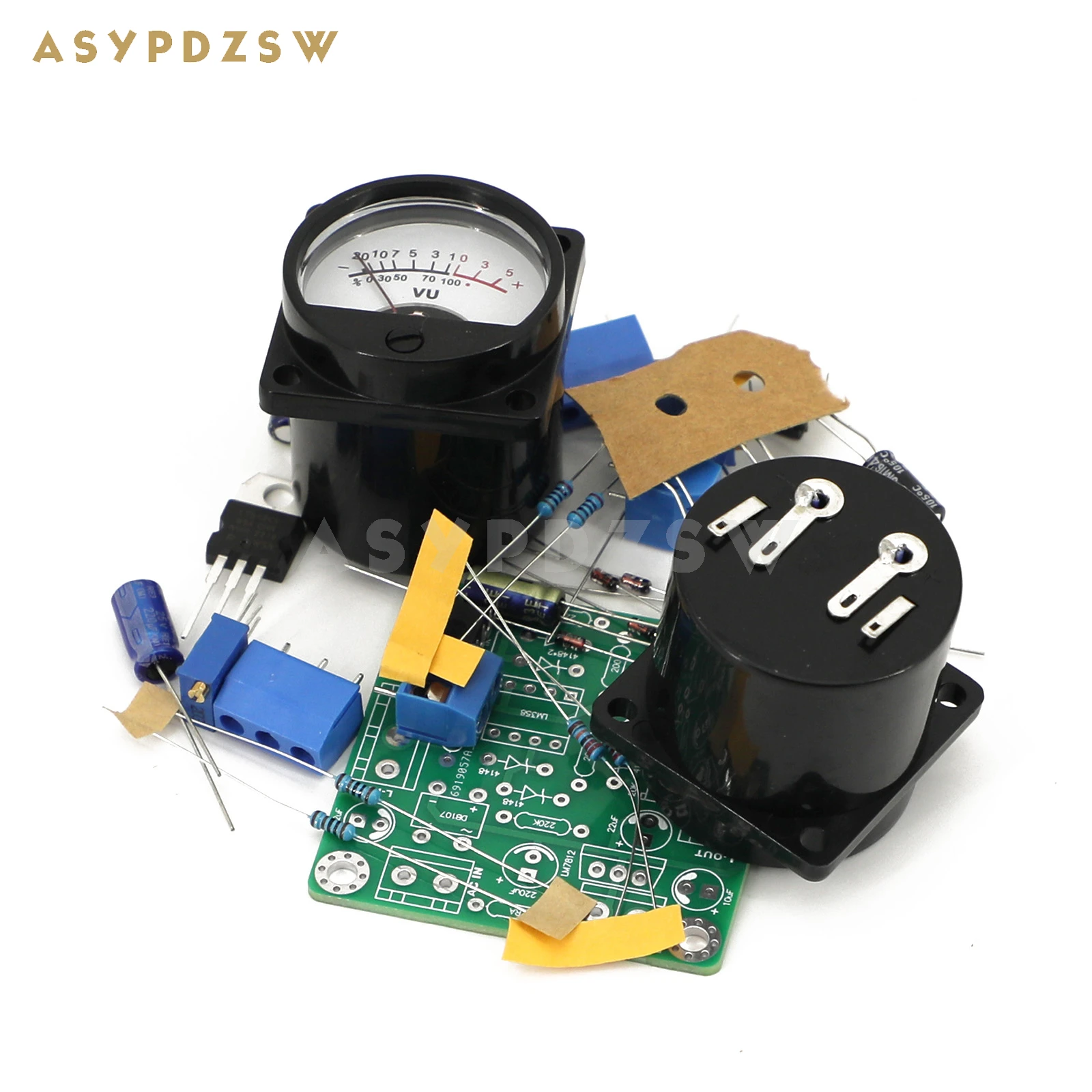 ASYPDZSW VU358 VU Level LM358 Audio Meter driver DIY Kit/Finished board +2 PCS With warm LED meter head Adjustable sensitivity