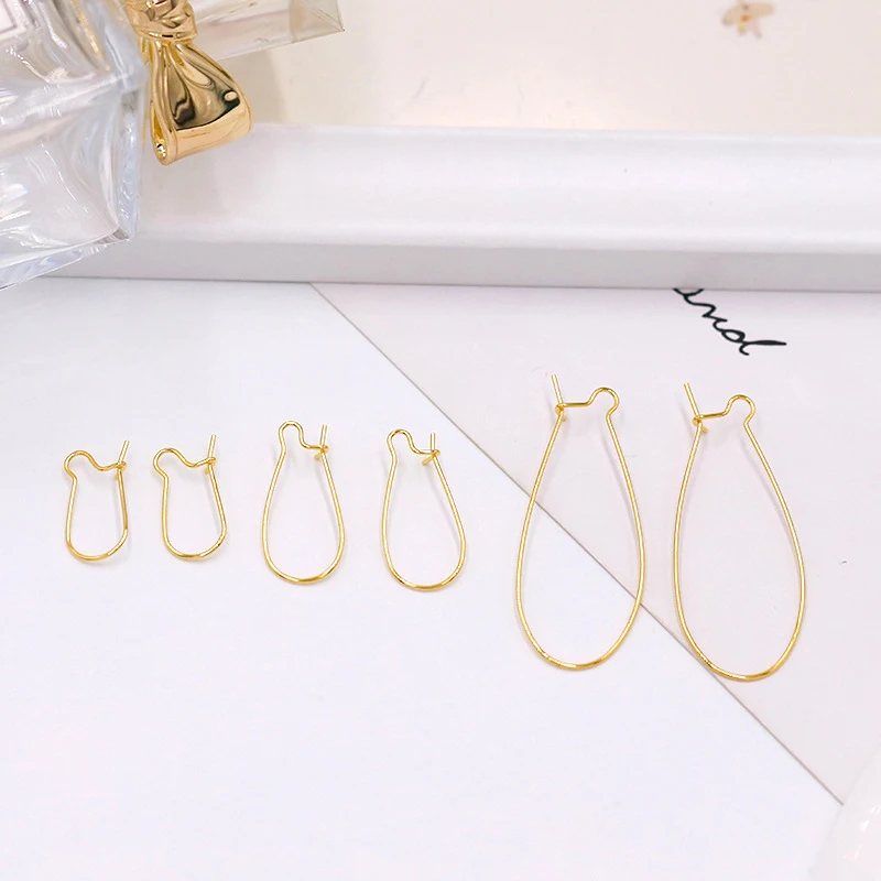 

18K Gold Plated Brass French Ear Wire Earring Hook Clasps U Shape Connectors For DIY Jewelry Making