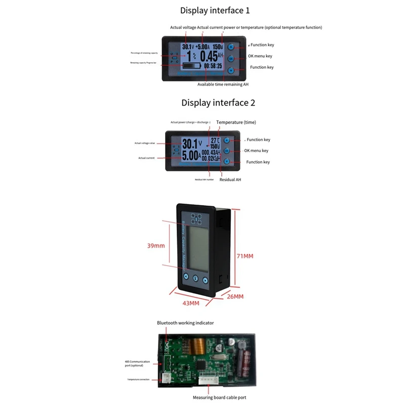 Imagem -03 - Bateria Capacidade Manager com Digital Lcd Medidor de Tensão Atual Fácil de Usar Vsc9510 120v 100a