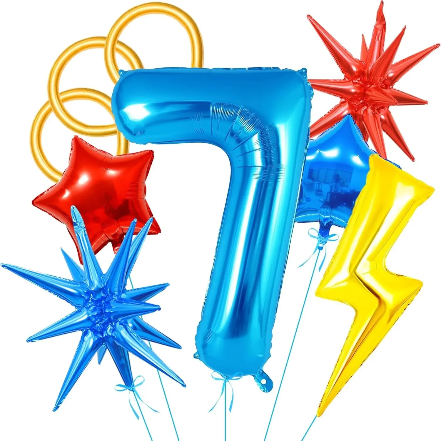 11-teiliges Set mit Zahlen- und Blitz-Sternballons, ideal für Geburtstagsfeiern, Themenparty-Dekoration, Foto-Requisiten und festliche Anlässe – Detail 5