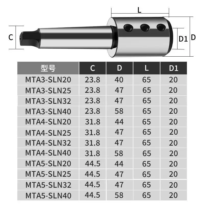 1PCS SLN20-40 MT2-5 Fast Side Fixed Tool Holder Morse Taper for U Drill Violent Drill CNC Tooling