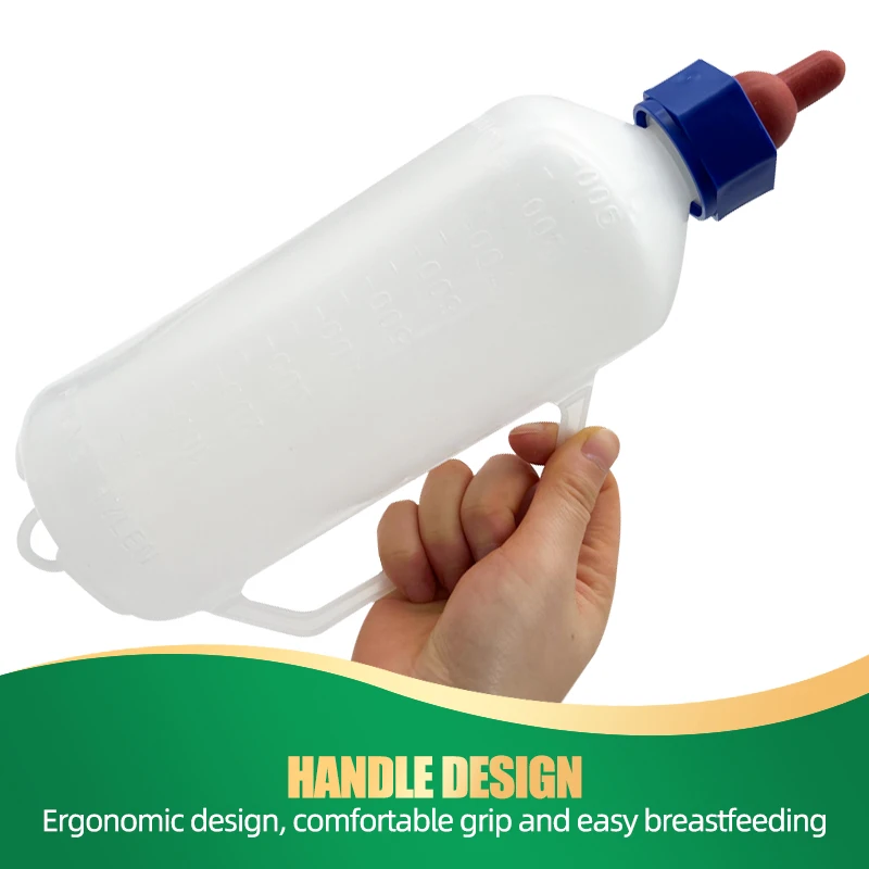 Hangable Lamb Milk Bottle Feeding Bottle Small Animals Lamb Nursing Bottles With Soft Nipple Goat Bottle for Lamb Calf Bull Cow