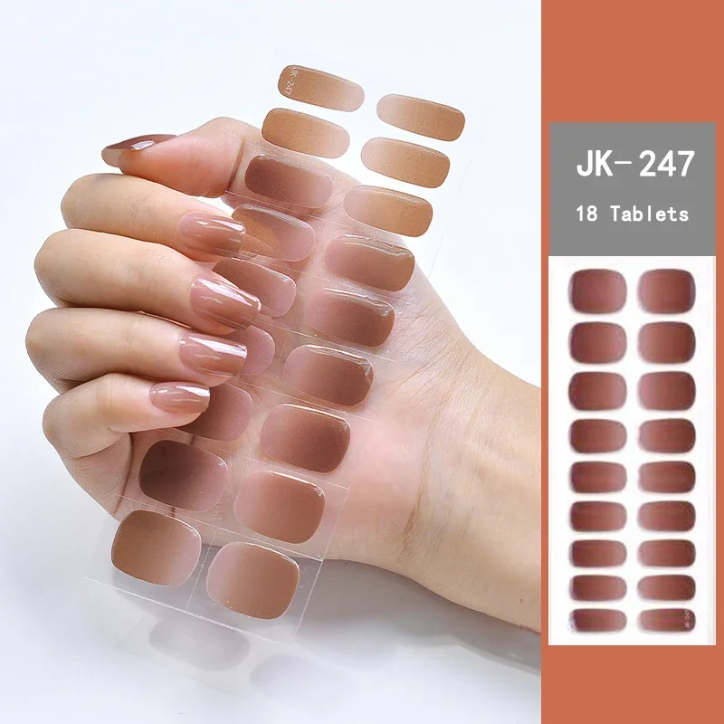 Tiras De Unhas De Gel Adesivo Semi-Curado, Adesivos De Cobertura Completa Para Unhas, Lâmpada UV, Necessidade De Imprensa Em Unhas, Manicure De Moda, 16 Dicas, 18 Dicas, 20 Dicas