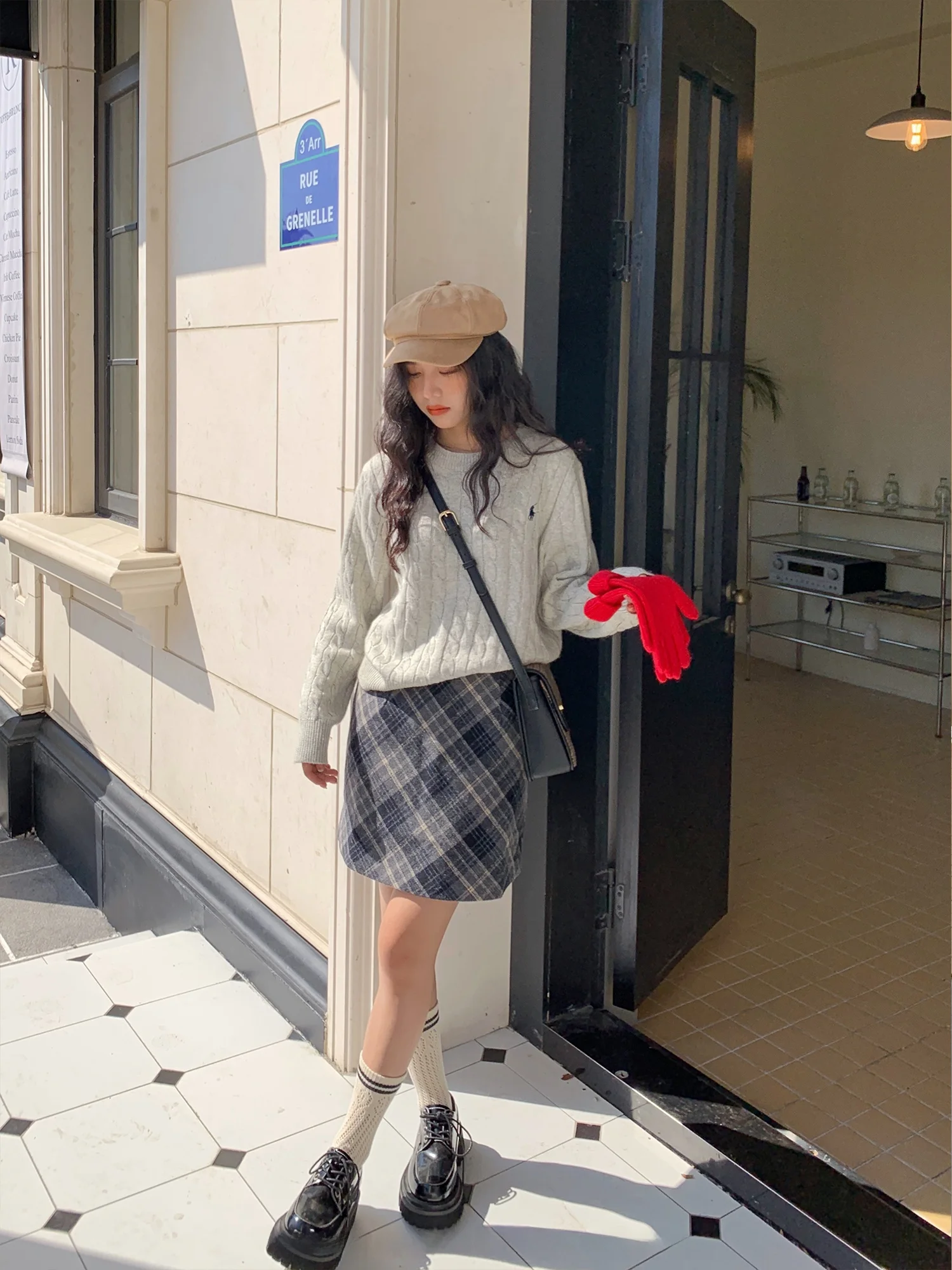 

Loose Knitted round Ne Sweater Women's Spring Autumn Korean Sle Lazy Vintage Twist Knitwear Comfortable Polyester Wool Blend