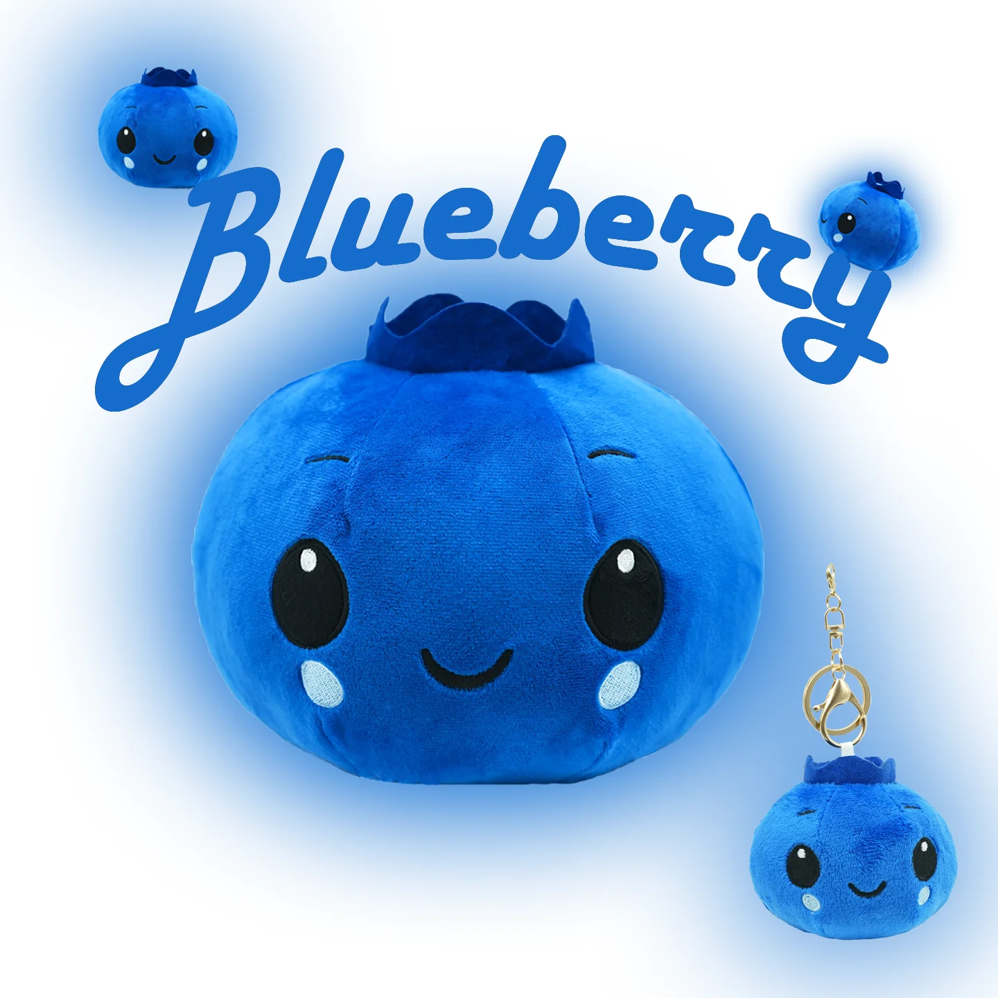 

YanQing New Blueberry Plush Toy Cartoon Blueberry Stuffed Doll Cute Fruit Plushie Home Decoration Birthday Gifts