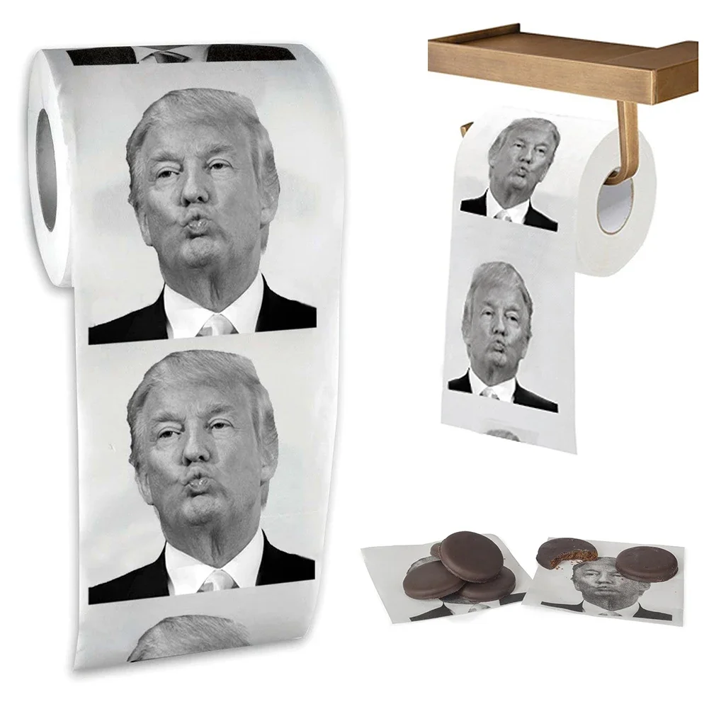 Joke Fun Paper Tissue Gag Gift Prank Joke Creative Bathroom Funny Toilet Paper President Donald Trump Toilet Paper Dropshipping