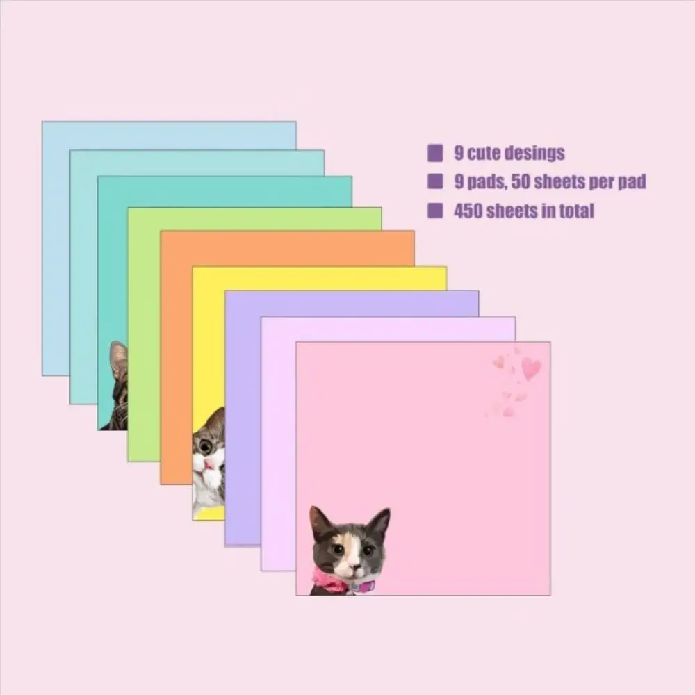 450/300/250pcs Animal Pattern Animal Sticky Notes Sticky Cartoon Kitten Puppy Cat Dog Note Pad Memo Pad Colorful Note Paper