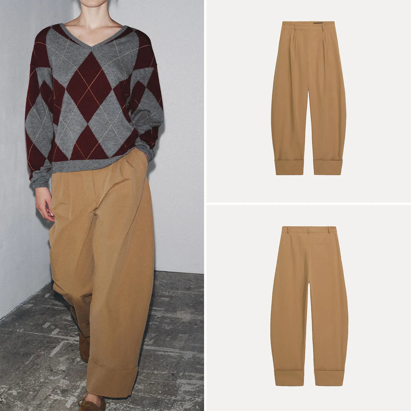 

Casual Trousers 2025 Autumn New Sle Women's Personali Versatile Pleated Straight Leg Pants Ele Faionable Long Trousers