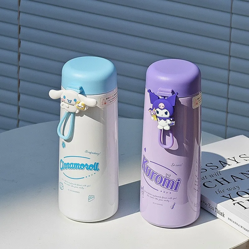 

Sanrio Thermos Bottle Kuromi Children Cute Student Straw Portable Thermos Drinking Bottle Birthday Gift Girls Vacuum Coffee Cup