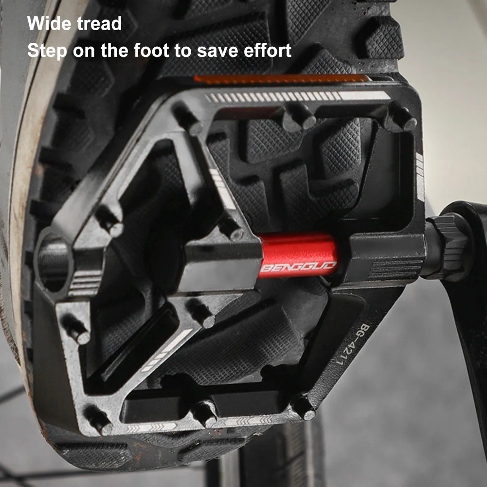 دواسات دراجة مسطحة مزدوجة تحمل DU مع دواسات دراجة خفيفة الوزن عاكسة من سبائك الألومنيوم بدواسات منصة الدراجة ملحقات الدراجة