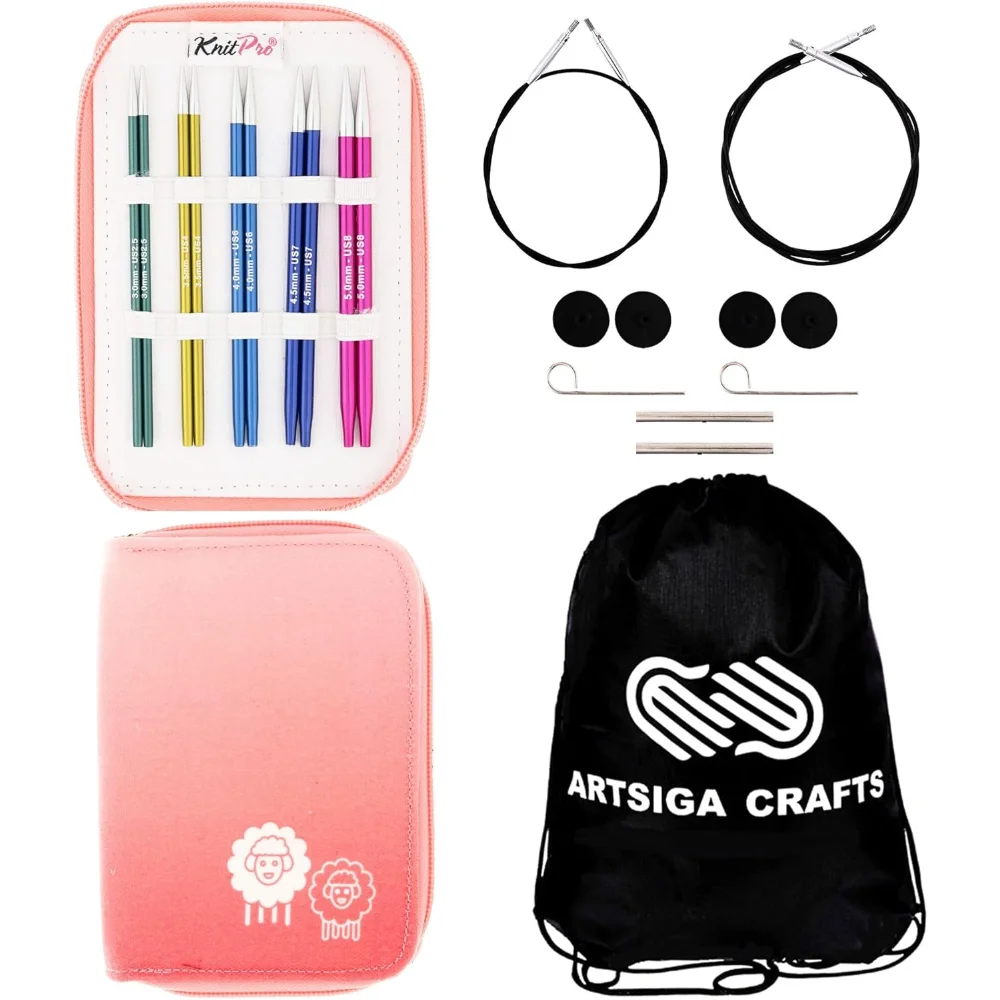 

Набор сменных круглых игл Starter 5 дюймов с футляром и аксессуарами